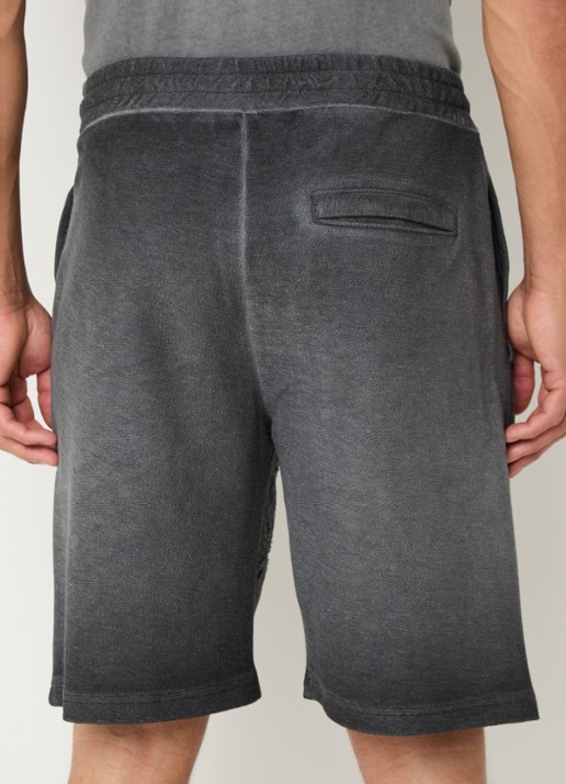 Diesel P-Crowde loose fit korte joggingbroek met print - achterkant donkergrijs