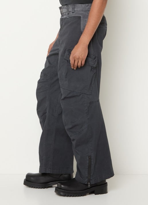 Diesel P-Dells straight fit cargobroek met klepzakken - detail 3 antraciet