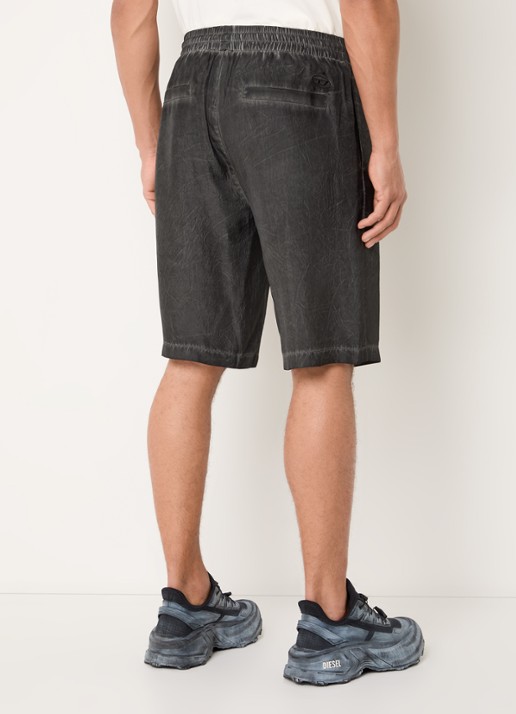 Diesel P-Leon straight fit korte broek met verwassen afwerking  - achterkant antraciet