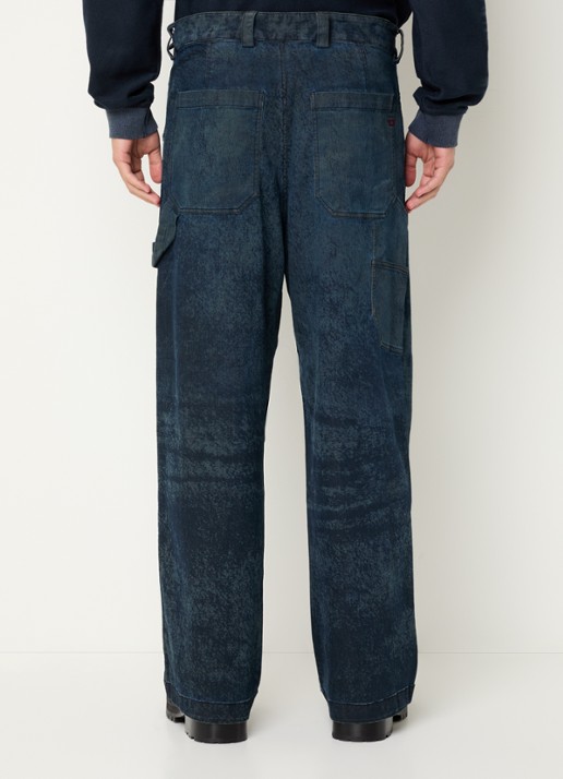 Diesel P-Livery-B straight leg jeans met donkere wassing - achterkant 5 indigo