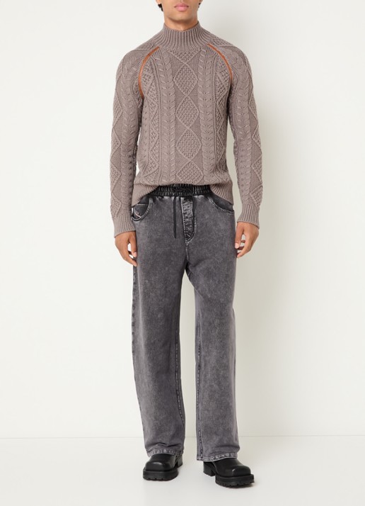 Diesel P-Stuk loose fit joggingbroek met steekzakken - voorkant 5 donkergrijs