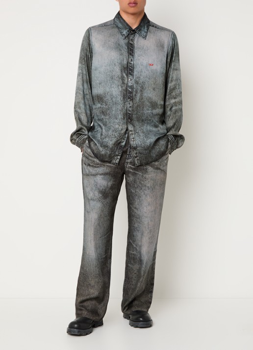 Diesel P-Theck loose fit broek met steekzakken - voorkant 3 antraciet