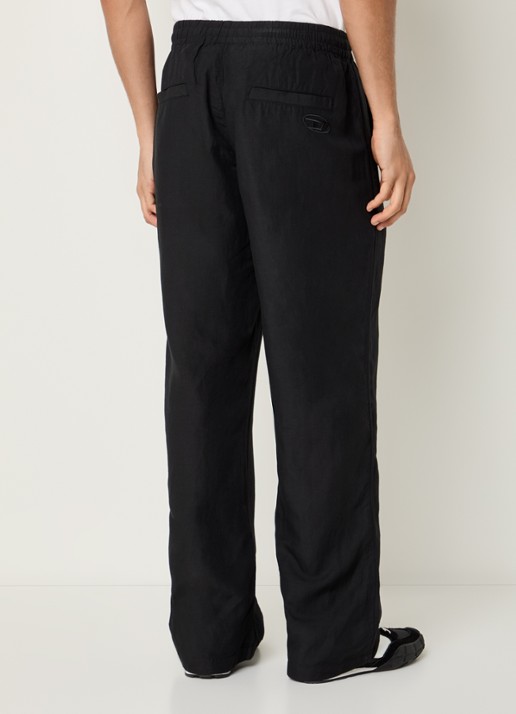 Diesel P-Theck-Pgbs wide fit broek in linnenblend met steekzakken - achterkant zwart