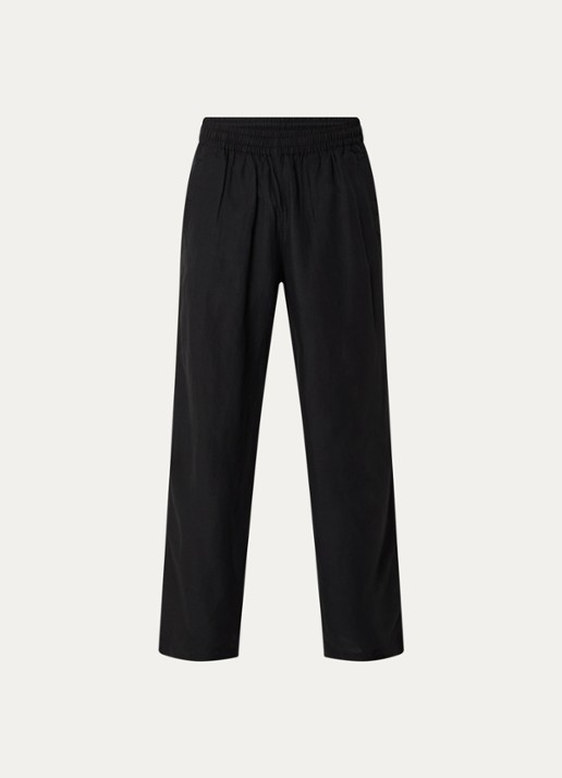 Diesel P-Theck-Pgbs wide fit broek in linnenblend met steekzakken - voorkant 2 zwart