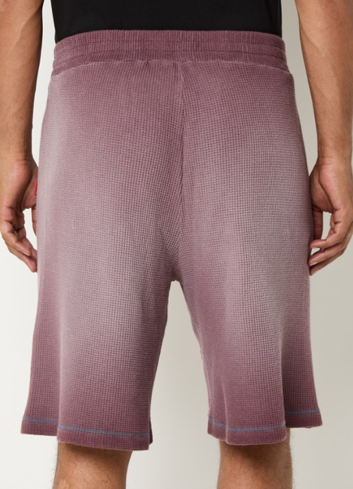 Diesel P-Warky straight fit korte joggingbroek met print en steekzakken - achterkant 3 oudroze