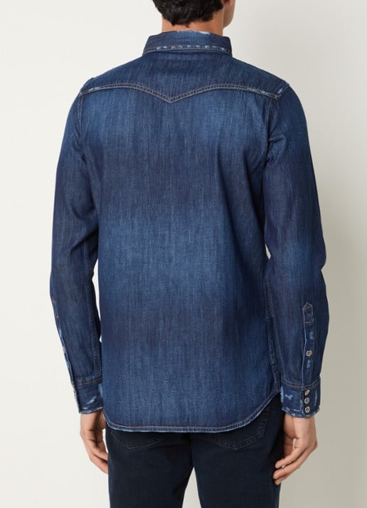 Diesel Regular fit overhemd van denim - achterkant 2 indigo