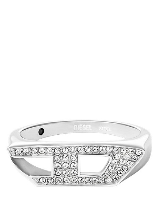 Diesel Ring met logo DX1629040 - detail 2 zilver