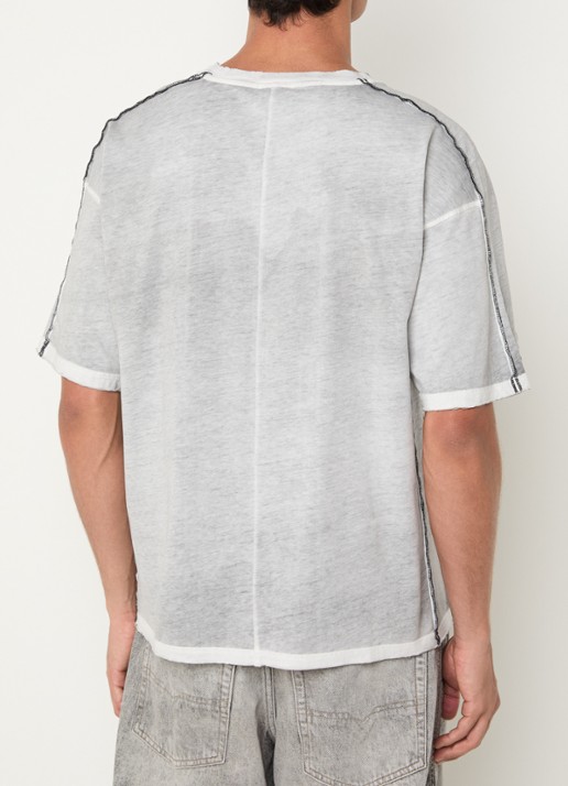 Diesel Riven T-shirt met logo - achterkant 3 lichtgrijs
