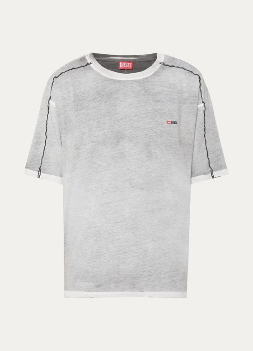 Diesel Riven T-shirt met logo - voorkant lichtgrijs
