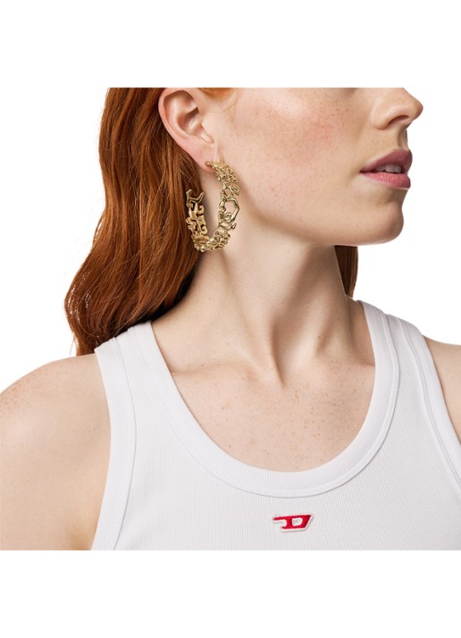 Diesel Runway oorringen DX1656710 - detail 2 goud