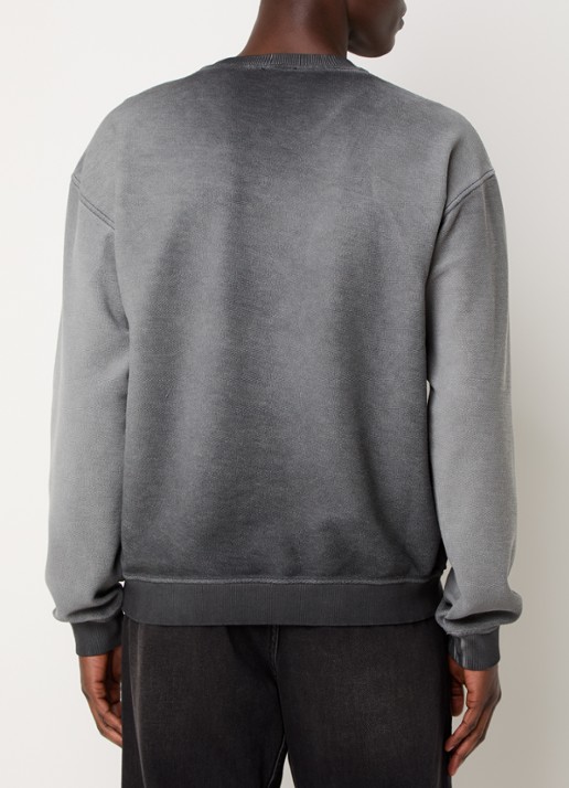 Diesel S-Aron sweater met ingebreide logoprint - achterkant 4 grijs