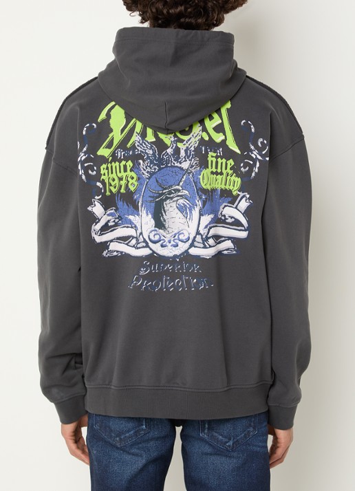 Diesel S-Box-Hood-Aa2 hoodie met logo- en backprint