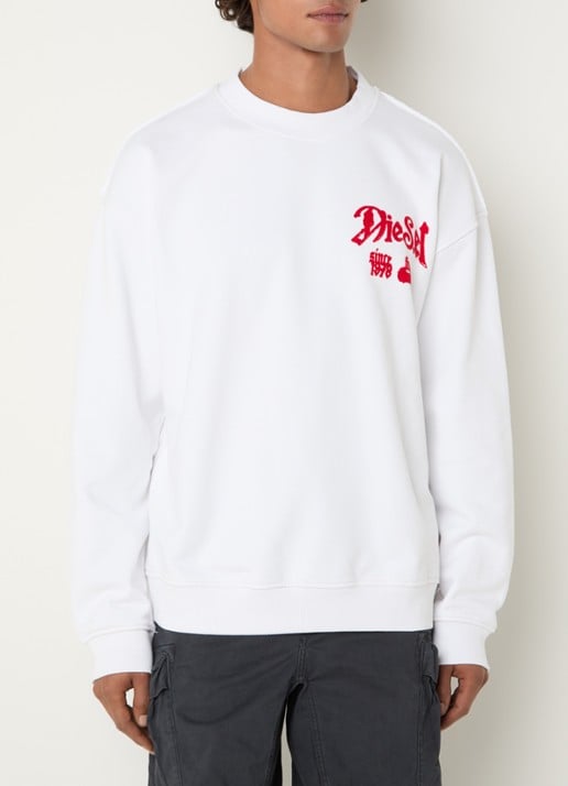 Diesel S-Boxt-AA2 sweater met logo- en backprint - achterkant 2 wit