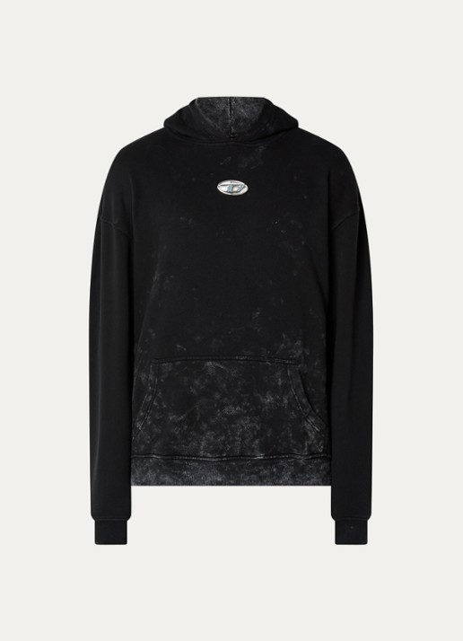 Diesel S-Boxt-Hood-T10 hoodie met logo - voorkant 4 zwart