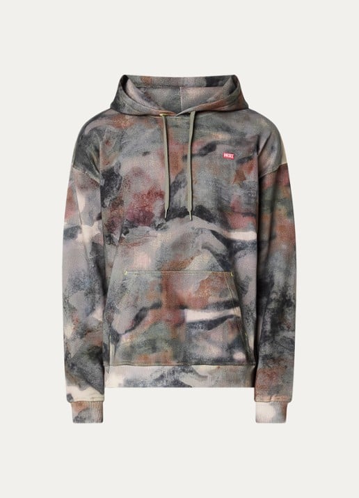 Diesel S-BOXT-HOOD-V1 hoodie met camouflageprint - voorkant 2 antraciet