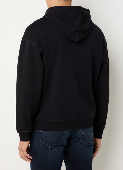 Diesel S-Boxt hoodie met logo en verwassen afwerking - achterkant 5 zwart
