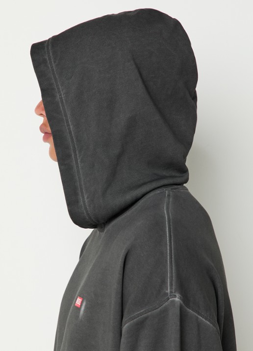 Diesel S-Boxt Hoodie met logo - detail 4 antraciet