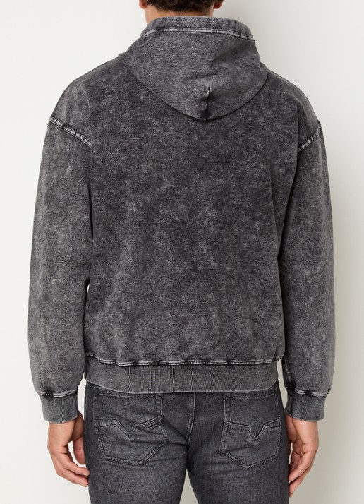 Diesel S-Boxt hoodie met verwassen afwerking - achterkant 5 antraciet