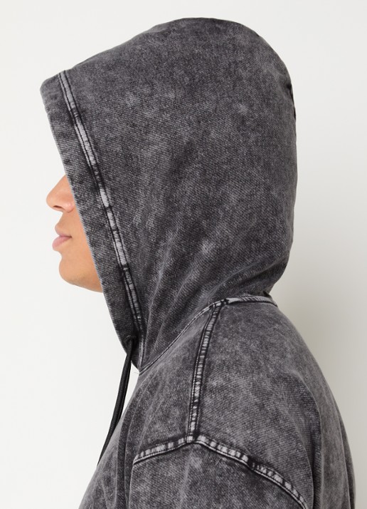 Diesel S-Boxt hoodie met verwassen afwerking - detail 2 antraciet