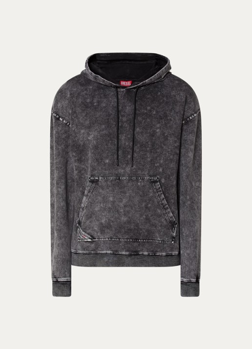 Diesel S-Boxt hoodie met verwassen afwerking - voorkant 3 antraciet