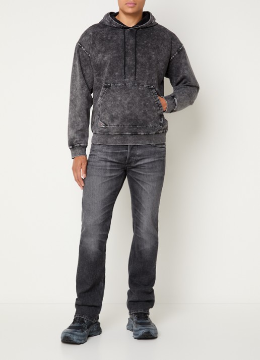 Diesel S-Boxt hoodie met verwassen afwerking - voorkant 4 antraciet