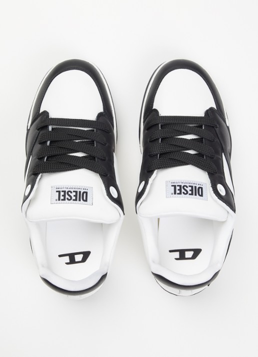 Diesel S-D-Ollie sneaker van leer met logo - detail 4 zwart