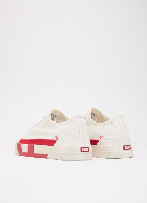 Diesel S-D-Verse Low II sneaker van canvas - achterkant 5 gebroken wit