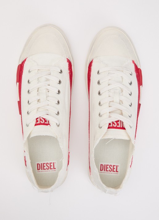 Diesel S-D-Verse Low II sneaker van canvas - detail 3 gebroken wit