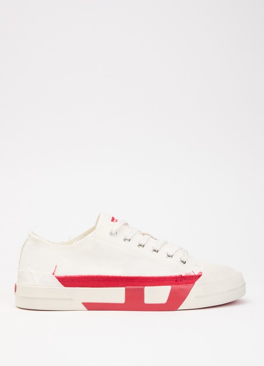 Diesel S-D-Verse Low II sneaker van canvas - voorkant gebroken wit