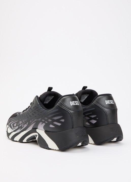Diesel S-D-Vit's 500 Low sneaker met mesh details - achterkant 2 zwart
