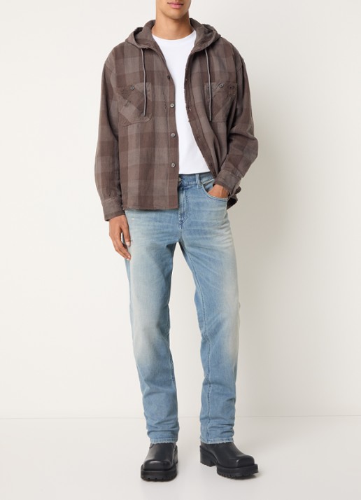 Diesel S-Drum hoodie jack - voorkant 2 donkerbruin