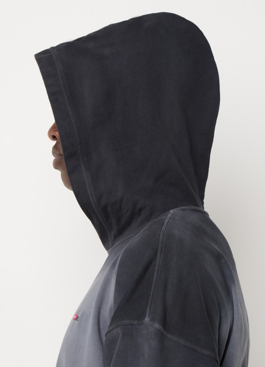 Diesel S-EE-T1 hoodie met verwassen afwerking - detail 5 zwart