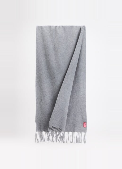 Diesel S-Imon-D-Long sjaal in wolblend 150 x 50 cm - detail grijsmele