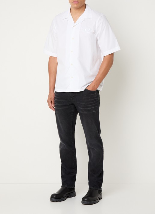 Diesel S-Mac-Pcal regular fit overhemd met logo - voorkant 3 wit