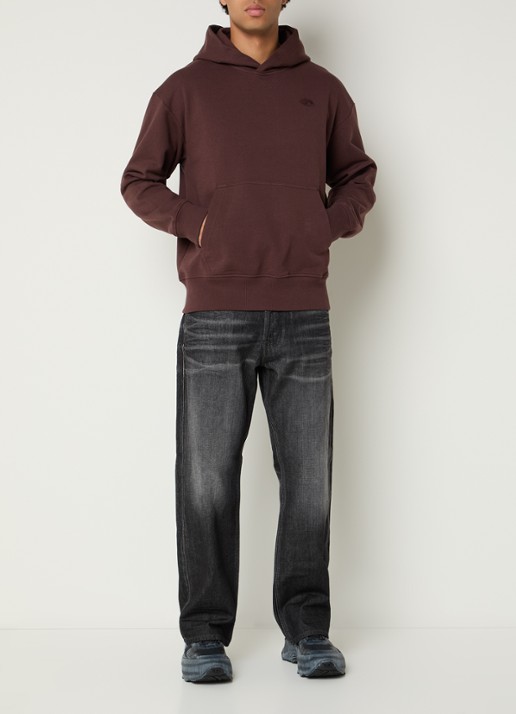 Diesel S-Macs-Hood hoodie met borduring - voorkant 2 roodbruin