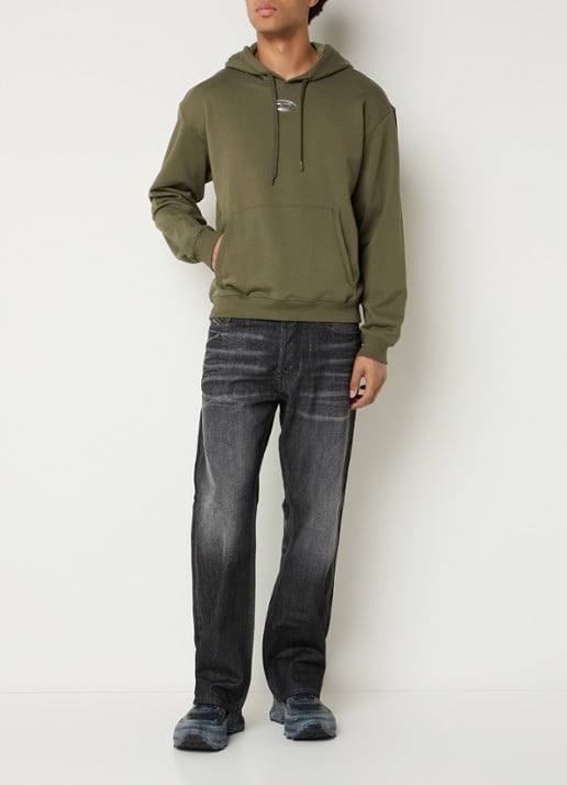 Diesel S-Norm-Hood hoodie met logo - voorkant 5 bronsgroen