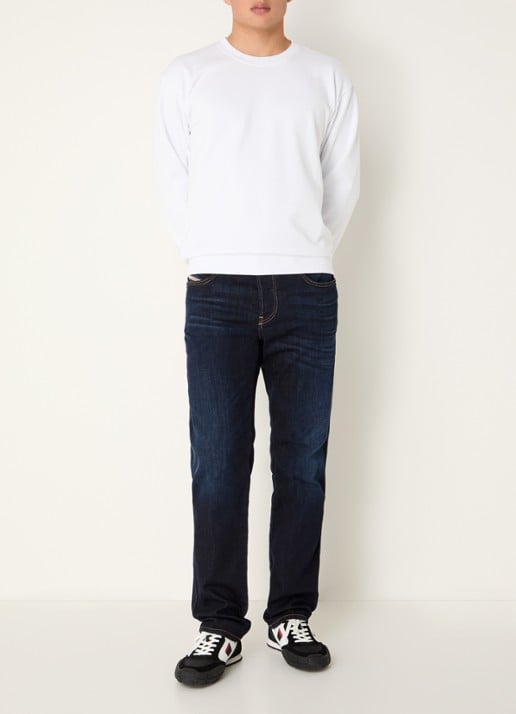 Diesel S-Norm sweater met logoborduring - voorkant 4 wit