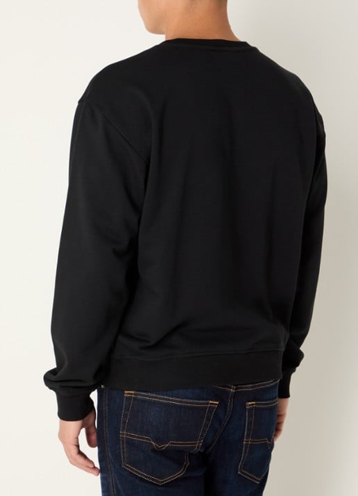 Diesel S-Norm sweater met logoborduring - achterkant 4 zwart