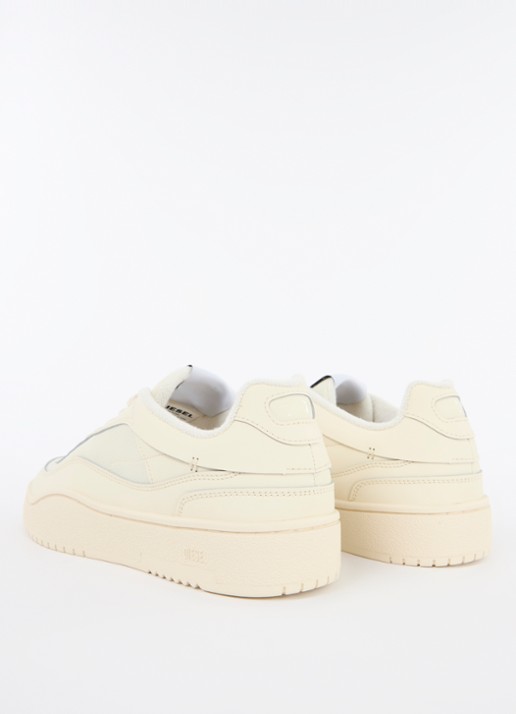 Diesel S-Oval Skate sneaker van leer met logo - achterkant 5 ivoor