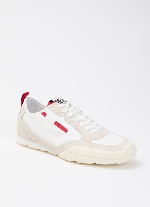 Diesel S-Pagodha Low sneaker van suède met leren details