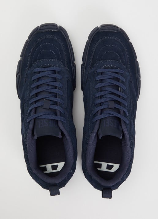 Diesel S-Pagodha sneaker van suède - detail 3 donkerblauw