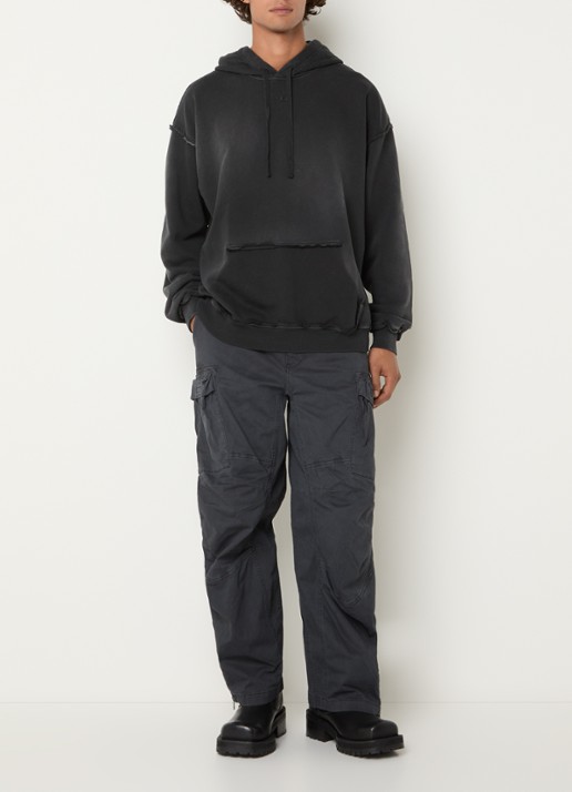 Diesel S-Pock-Hood hoodie met logoborduring - voorkant 2 antraciet
