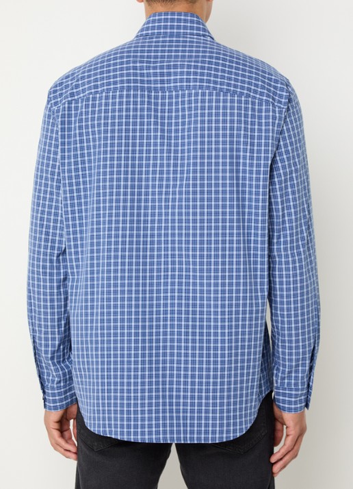 Diesel S-Simply-Dlbv regular fit overhemd met ruitdessin - achterkant 4 blauw