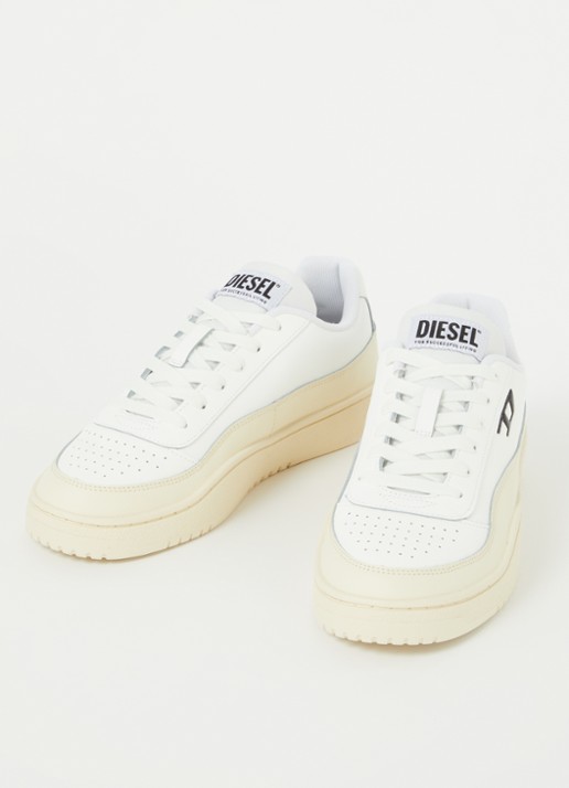 Diesel S-Tracker-D sneaker van leer - detail wit