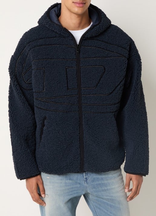 Diesel S-Zat teddy jack met logo en steekzakken