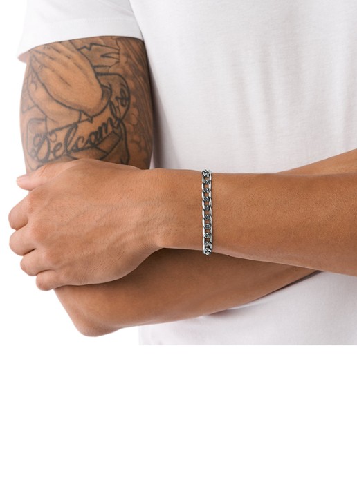 Diesel Schakelarmband met logo DX1338040 - detail 2 zilver