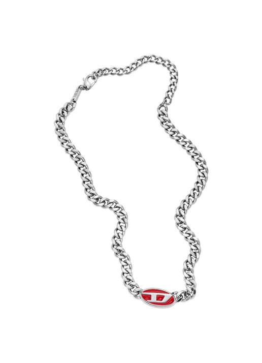 Diesel Schakelketting met logo DX1446040 - detail 3 zilver