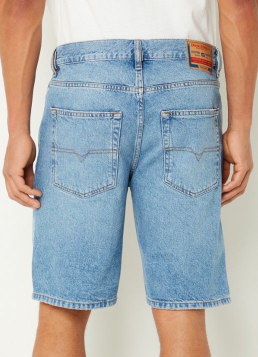 Diesel Straight fit korte broek van denim - achterkant 4 indigo