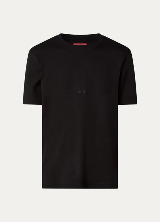 Diesel T-ADJUST-AA2 T-shirt met logo - voorkant 2 zwart