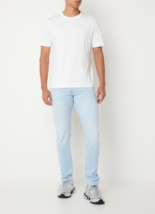 Diesel T-Adjust-Slirs-R17 T-shirt met logo - voorkant 2 gebroken wit